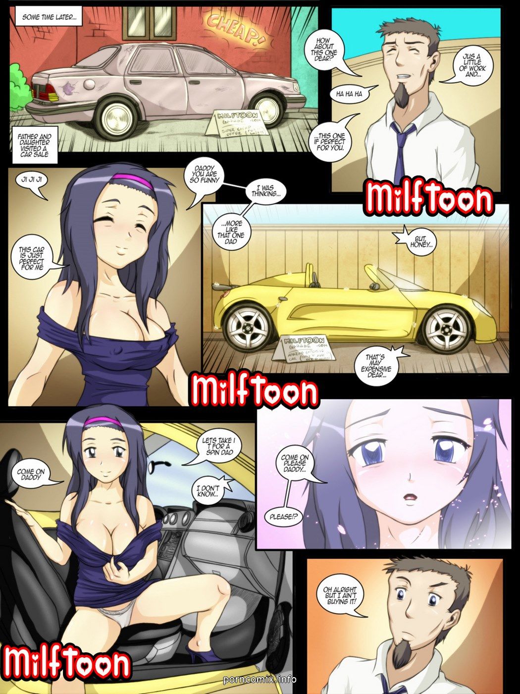 Milftoon – The Car and The Tatoo page 1