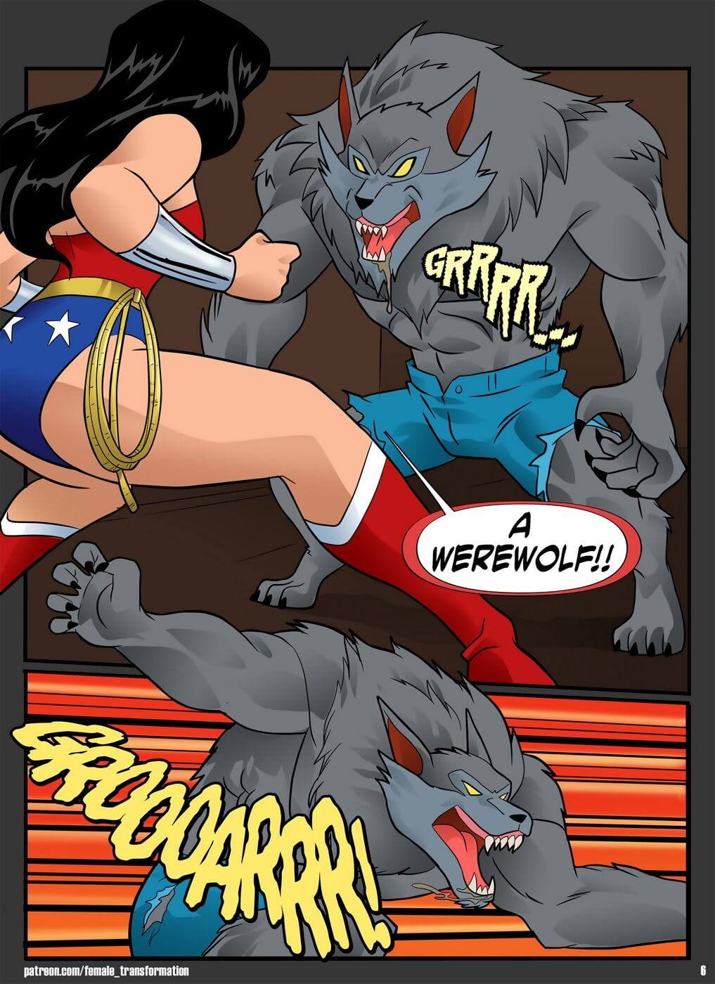 locofuria anthro Wunder Frau vs Werwolf page 1